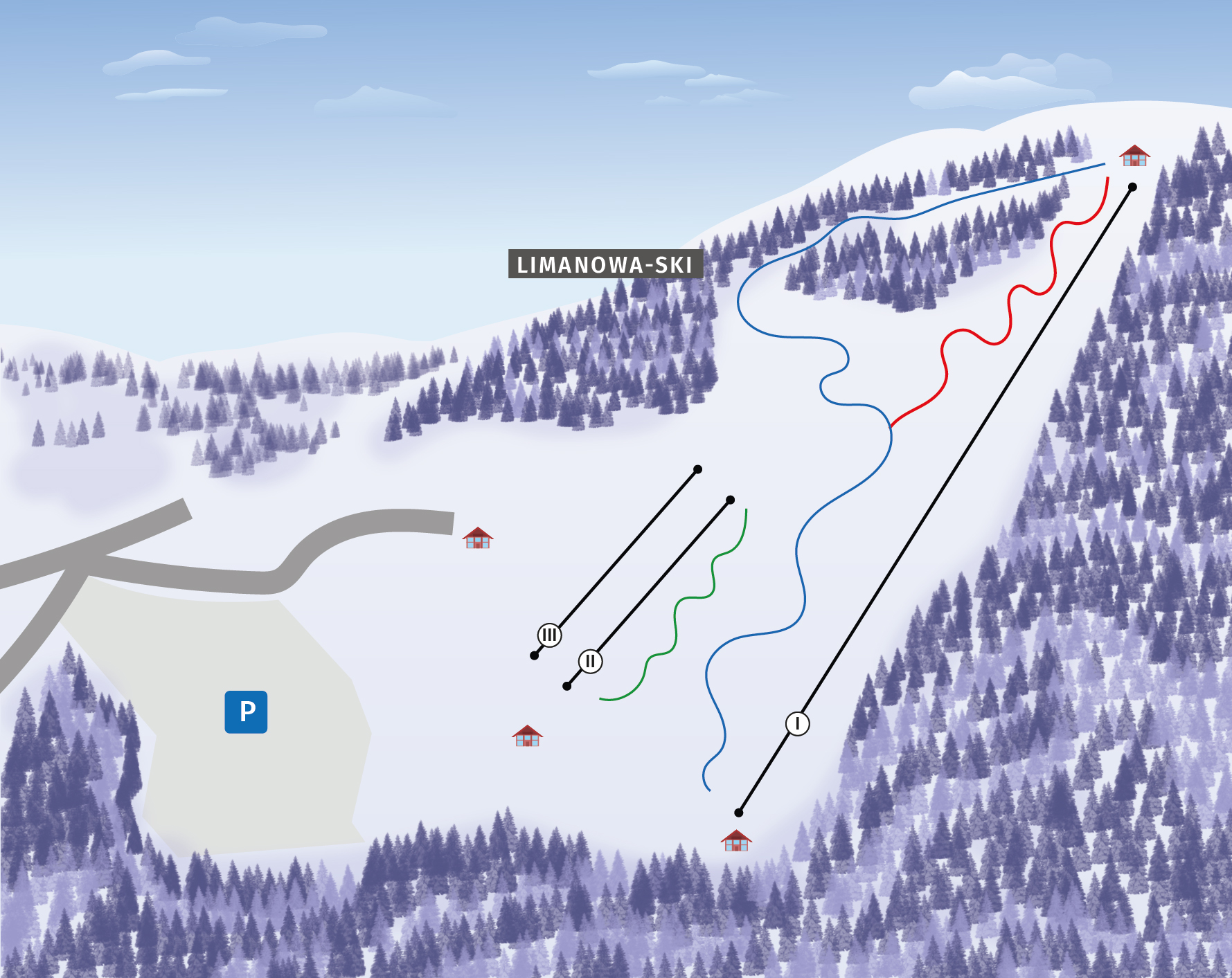 mapa stacji narciarskiej Limanowa Ski